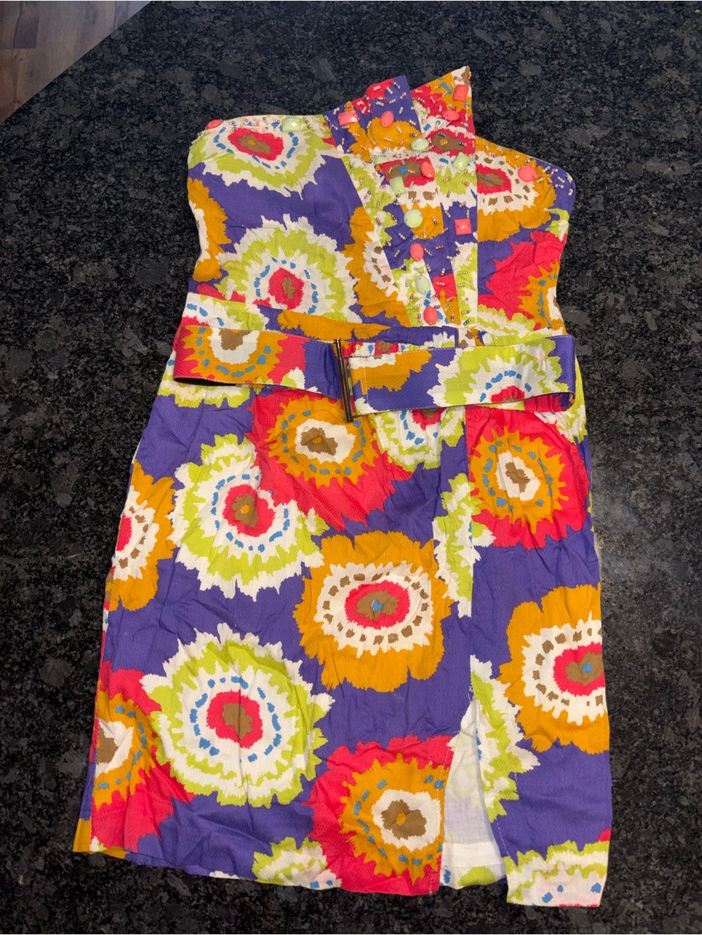 Kieu's Floral Multicolor Top - Bright Coral, Purple, Orange, Green